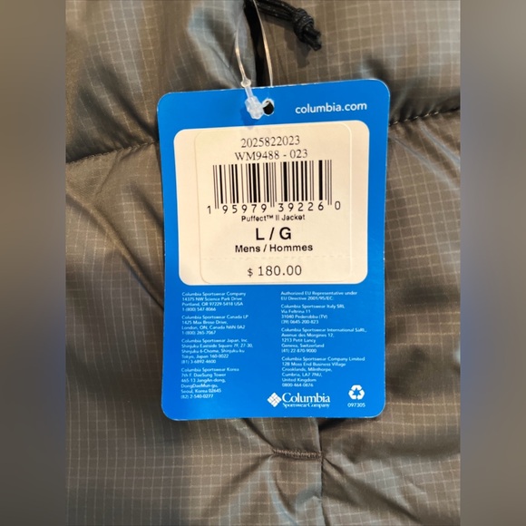 Columbia Puffect II Jacket Mens Large Gray Black Puffer Insulated New Tags - Picture 13 of 15